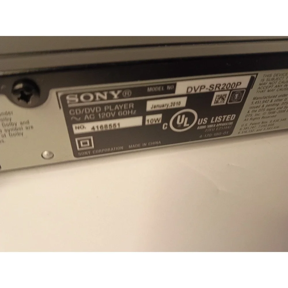 Sony DVP-SR200P Mini DVD Player Progressive Scan Black with Remote - Ships Free